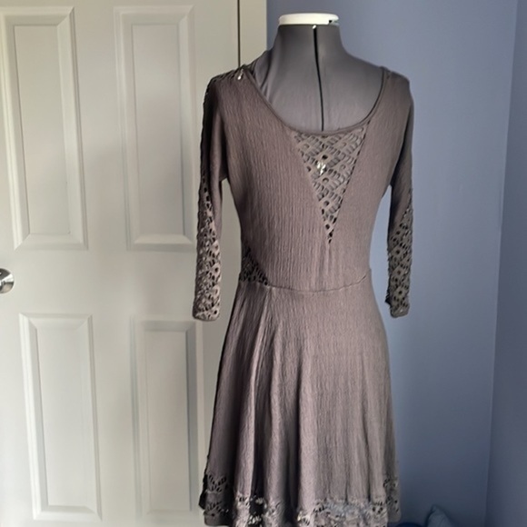Free people dress  size small Gray BoHo dress - Picture 5 of 11